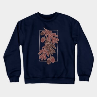 Autumn oak leaves and acorns pattern Crewneck Sweatshirt